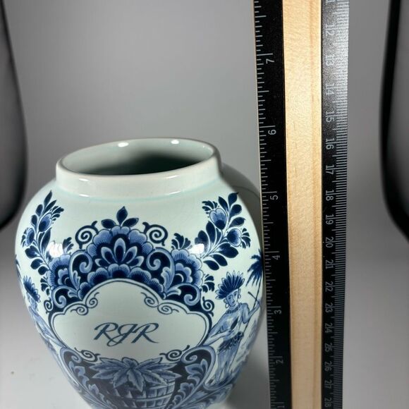 Delft Caribbean Islanders Smoking Tobacco Jar Made by OUD in Holland No Lid - Picture 6 of 7